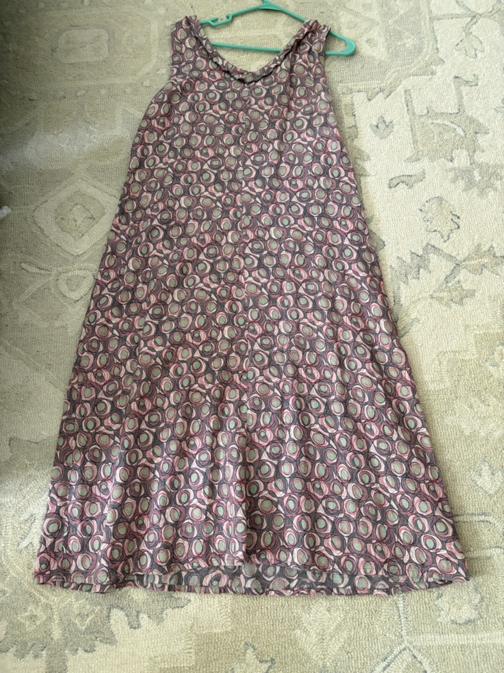 Flax Mauve & Olive Circular-Print A-Line Dress/Skirt